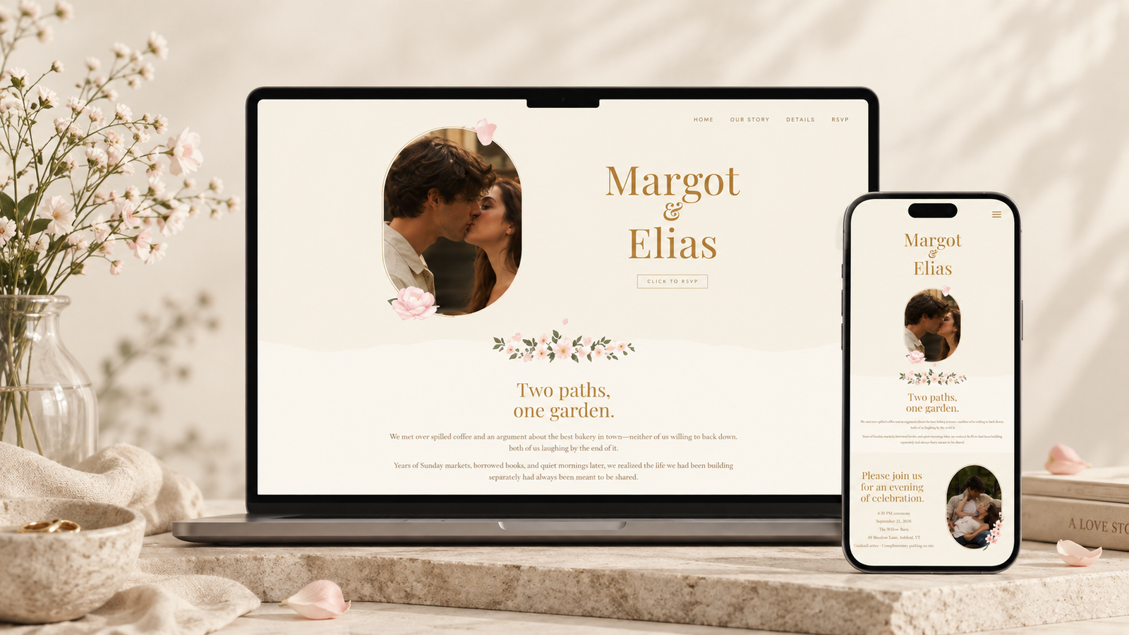 Willow wedding website design