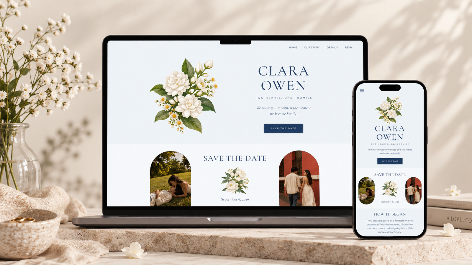 Ledger wedding website design